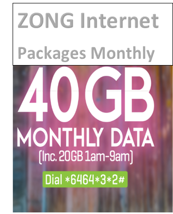 Zong Internet Packages Monthly