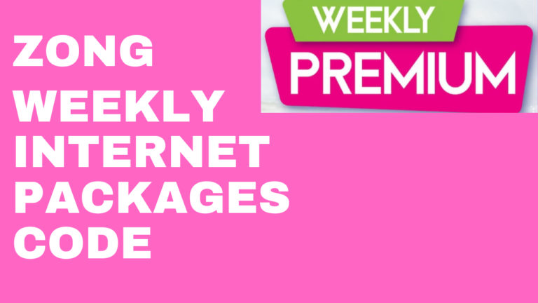 Zong Internet Packages Weekly Code Zong Weekly Premium