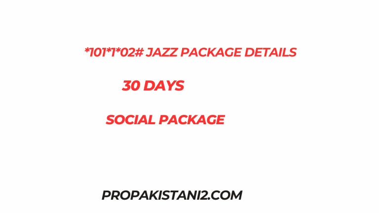*101*1*02# Jazz Package Details 30 Days Social Package