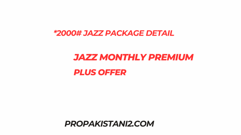 *2000# Jazz Package Detail Jazz Monthly Premium Plus Offer
