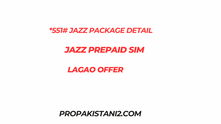 *551# Jazz Package Detail Jazz Prepaid Sim Lagao Offer