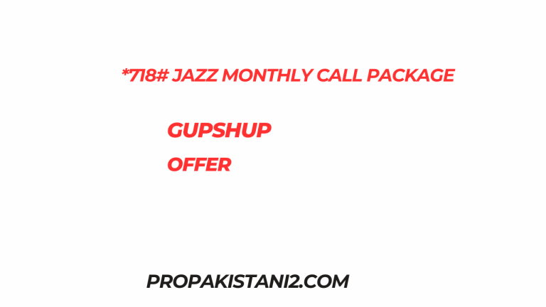 *718# Jazz Monthly Call Package GupShup Offer